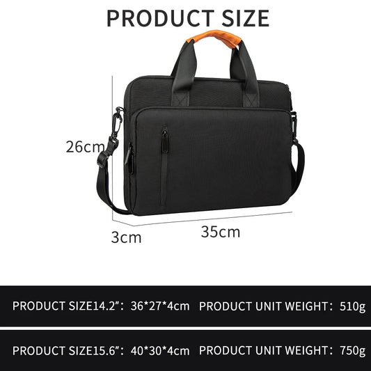 Beg Briefcase Untuk Lelaki 15.6 Inci Beg Laptop Perniagaan Beg Bahu Komputer Riba Dengan Tali Panjang Beg Pouch Notebook Kapasiti Lebih Besar