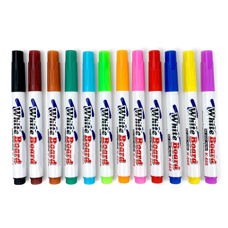 12 Pcs Colorful Liquid Chalk Pens Erasable Whiteboard Markers School Office Supplies for Whiteboard Chalkboard Window Glass