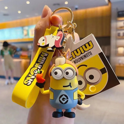 Anime Minions Keychain12 Chinese Zodiac Series Kartun Comel Mainan Kanak-kanak Cincin Kunci Beg Sekolah Hadiah Aksesori Kunci Kereta