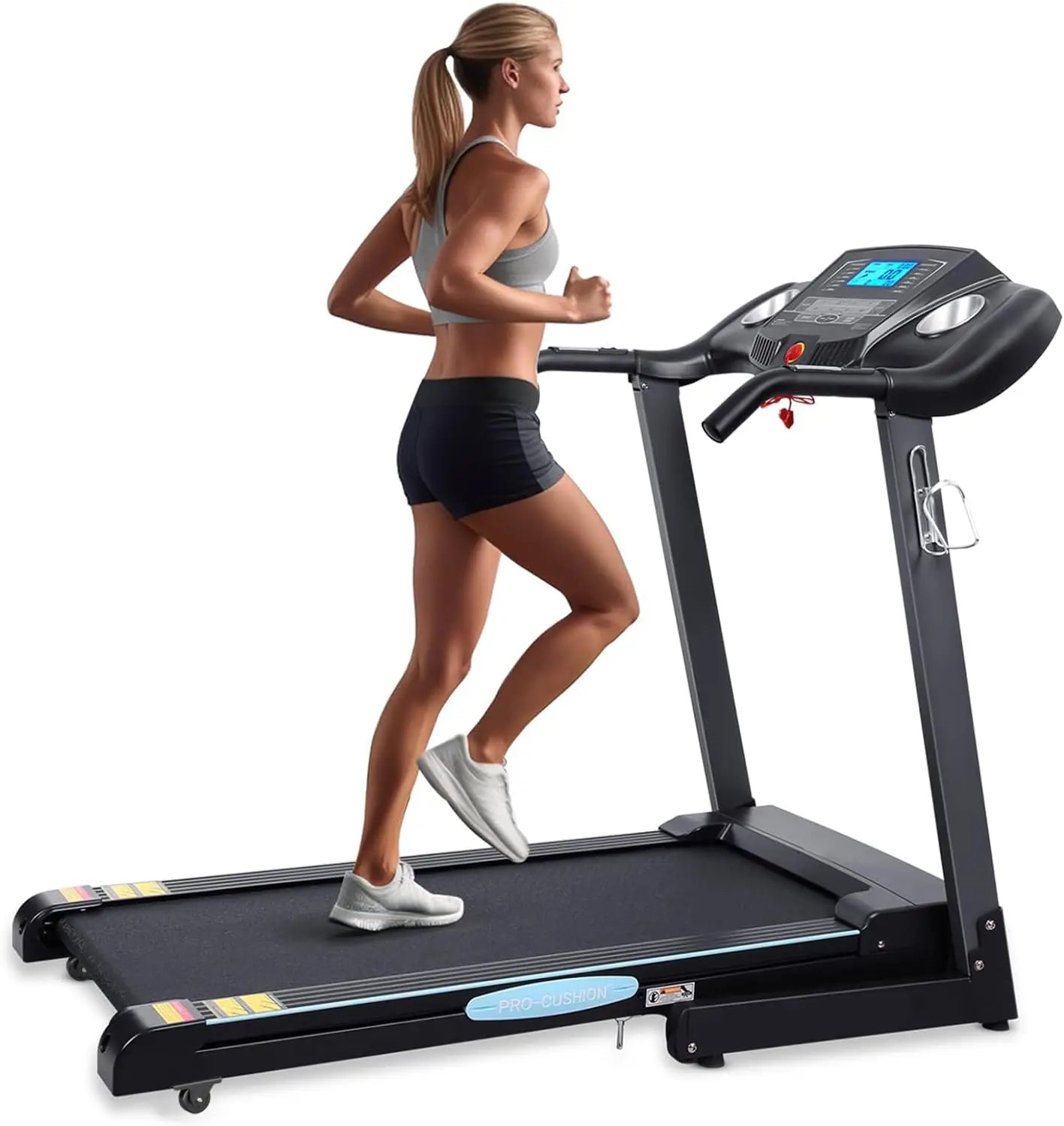 Treadmill dengan Auto Incline Folding Treadmill 12% Incline 2.5 Horse Power 15 Pratetap untuk Kegunaan Rumah Julat 8.5 mph 