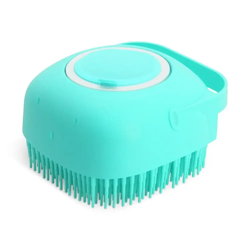 Pet Dog Shampoo Brush 2.7oz 80ml Cat Massage Comb Grooming Scrubber  for Bathing Short Hair Soft Silicone Rubber