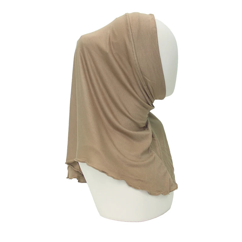 Modal Instant Hijabs for Woman Muslim Islam Turban Solid Mini Style Scarf Amira Soft Plain Colors Ready to Wear Hijab Undercaps