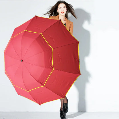 130cm Big Top Quality Umbrella Men Rain Woman Windproof Large Paraguas Male Women Sun 3 Floding Big Umbrella Outdoor Parapluie