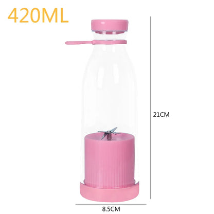 380ml/420ml Portable Juicer Cup Juicer USB Electric Fruit Juice Cup Automatic Mini Fruit Juicer Smoothie Blender With 6 Blades