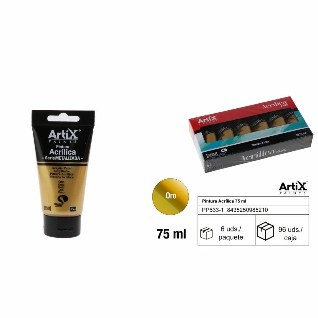 Pinturas Acrílicas para Manualidades y Uso Profesional, Colores, 75ML