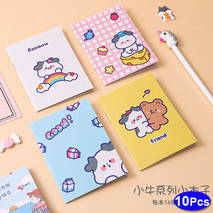 10Sets Retro Small Notebooks Kawaii A7 Blank Mini Cute Planner Diary Note Notepad Aesthetic Journal Kids Stationery Agenda Thing