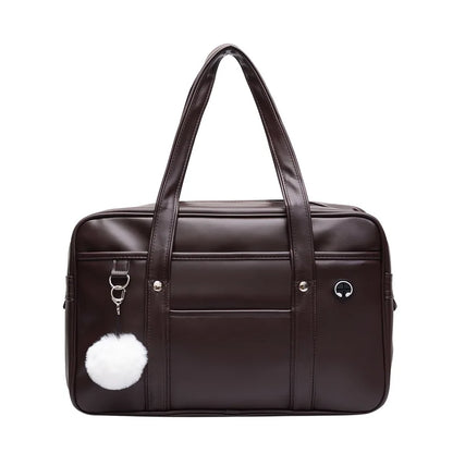 Japanese Women Handbags Men's Large Capacity Commuter Briefcase College Student School Travel Shoulder Bags PU Leather Satchels