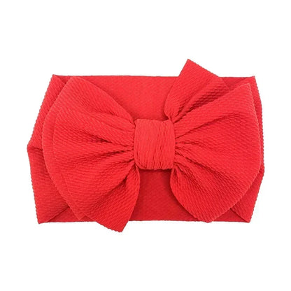 Fashion Handmade Bowknot Elastic Wide Hairband Toddler Solid Color Big Bows Headband Baby Girls Headwear Holiday Gifts