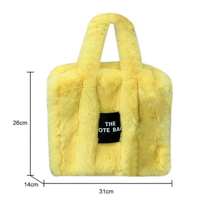 Winter Faux Fur Plush Tote Bag Women's Bag Letter Designer Large Capacity Handbag Shoulder Bag Purses Female Satchel Bags Bolsas