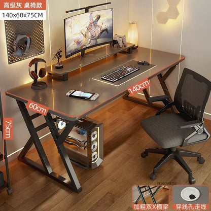 Meja Komputer Desktop Meja Pejabat Meja Isi Rumah Ringkas Meja Permainan Moden dan Set Kerusi Bilik Tidur Meja Kerja Perabot Pejabat 
