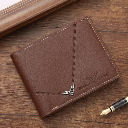 Men's Slim Money Clip Wallet Credit Card ID Holder Casual Male Leather Short Multi Card Holder Purses Business Man Bifold Wallet