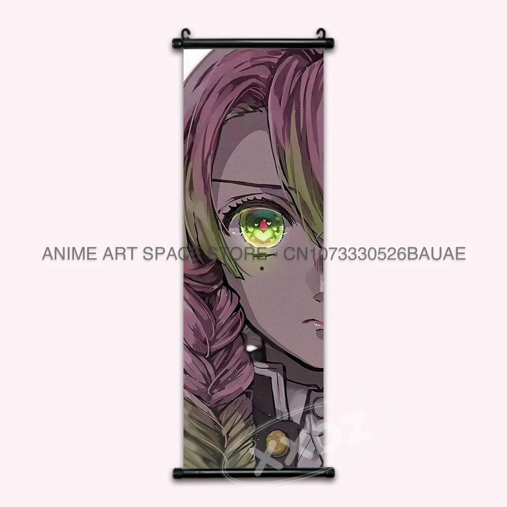 Demon Slayer Hanging Painting Wall Artwork Canvas Scrolls Picture Kawaii Anime Poster Kochou Shinobu Home Decor Children's Room