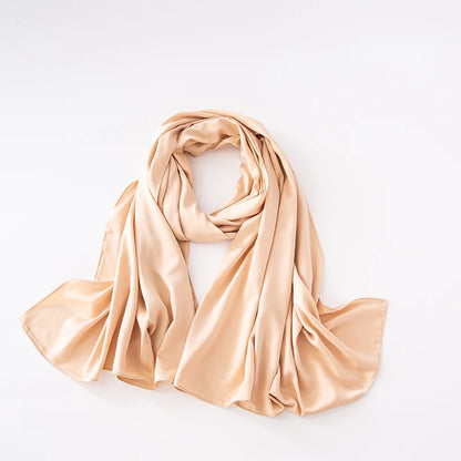 Cheap Plain Long Satin Polyester Scarves Matte Feeling Solid Women Scarf Soft Malaysia Women Shawl Big discount Muslim Hijab