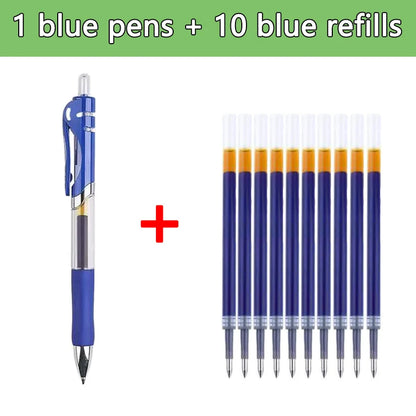 0.5mm Gel Pens Set Black Blue Red Refills Ballpoint Pens Bullet Tip School & Office Supplies Stationery Kawaii Accessories