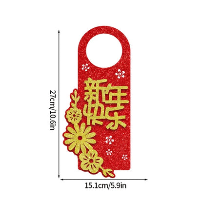 1/2pcs Chinese New Year Decorations 2025 Chinese Housewarming New Home Door Decor Lunar New Year Doorknob Hanging Pendant