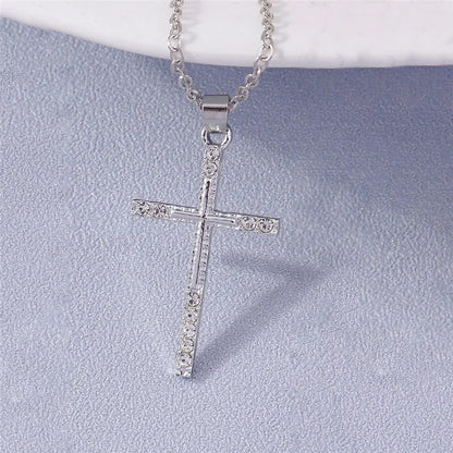 Fashion Cross Necklace for Women Men Gold Silver Color Dazzling Crystal Jesus Crucifix Necklace Christian Jewelry Wholesale