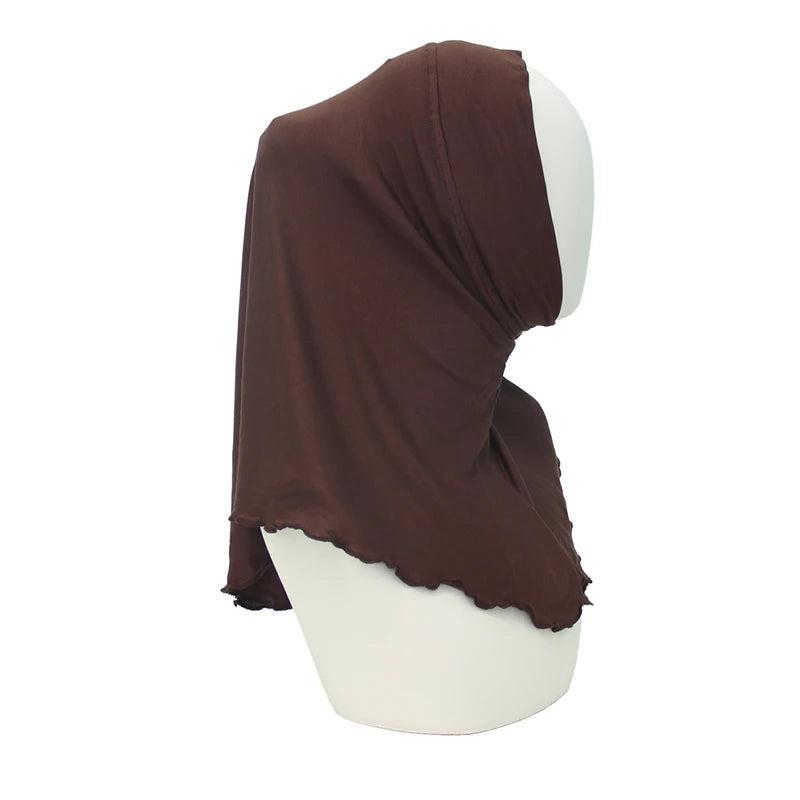 Modal Instant Hijabs for Woman Muslim Islam Turban Solid Mini Style Scarf Amira Soft Plain Colors Ready to Wear Hijab Undercaps