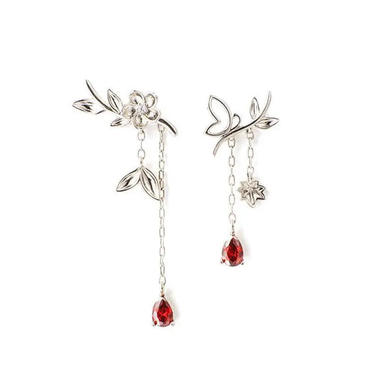 Anime Tian Guan Ci Fu Anting-Anting Cosplay Hua Cheng Xie Lian Kancing Telinga untuk Wanita Pasangan Bunga Barang Kemas Prop Aksesori Telinga Hadiah 