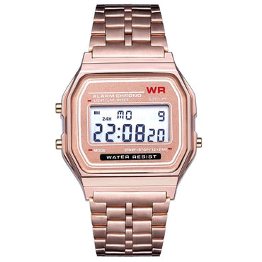 F91W Steel Strap Jam Tangan Wanita Jam Tangan Lelaki Jam Perniagaan Multifungsi LED Digtal Sports Wrist Watch Jam Elektronik Electron wi 