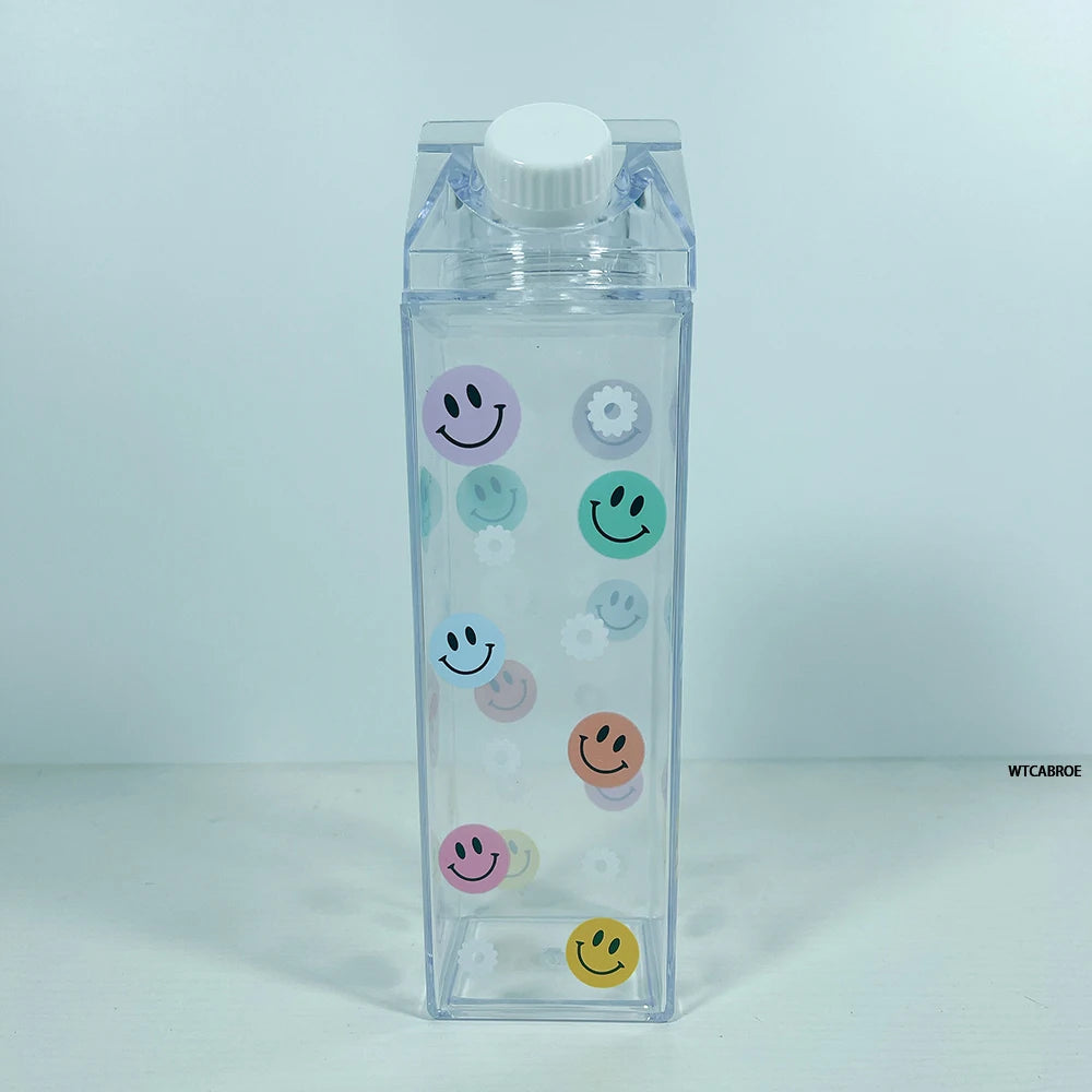 1000ML Drink Creative Cute Plastic Clear Milk 1L Water Bottle Transparent Milk Juice Water Cup For Girls BPA Free 500ml Bottles