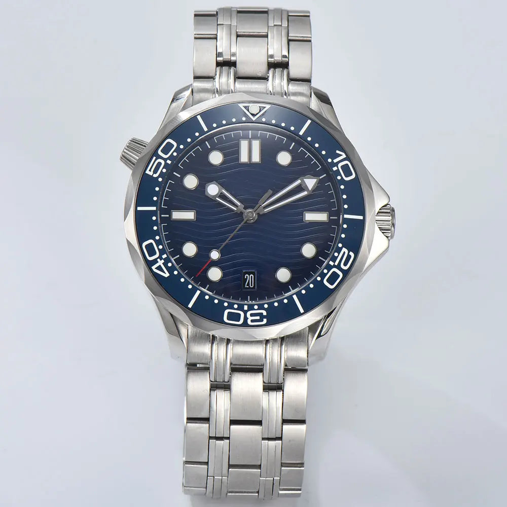 Watch man New Blue White Ceramic Bezel Men Luxury Mechanical Watch NH35 Automatic Bracelet Accessories 007 sapphire Watch