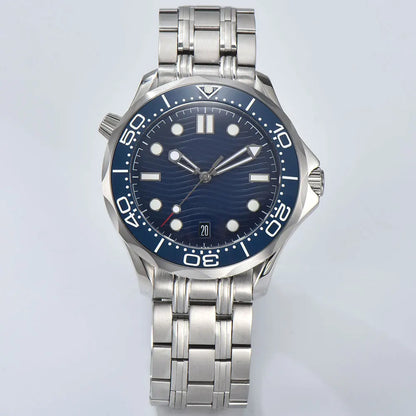 Watch man New Blue White Ceramic Bezel Men Luxury Mechanical Watch NH35 Automatic Bracelet Accessories 007 sapphire Watch