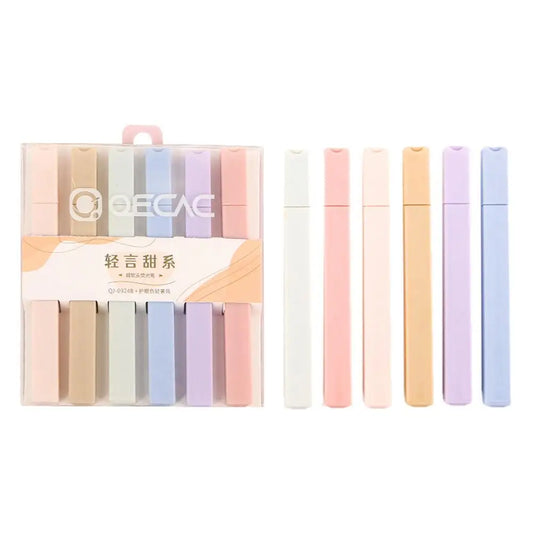 Penyerlah Estetik Penyerlah Pastel Penyerlah Pen Pelbagai Warna Set Penanda Pastel untuk Bilik Darjah Pejabat Pelajar 6PCS 