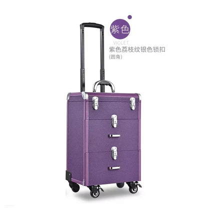 NEW Trolley luggage large Multi-layer Beauty make up bag box Suitcase capacity manicure Cosmetic case multifunct Rolling Luggage