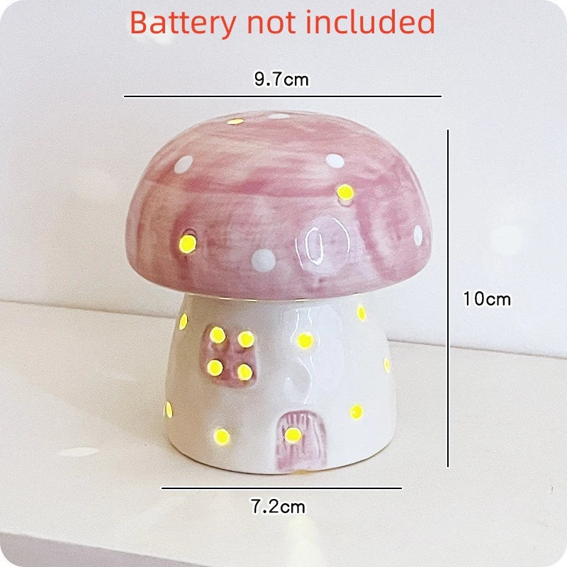 Cute Ceramic Cartoon Mushroom Home Decoration Accessories Bedside Decor Home Decor Children Girls Send Girlfriend Birthday Gift