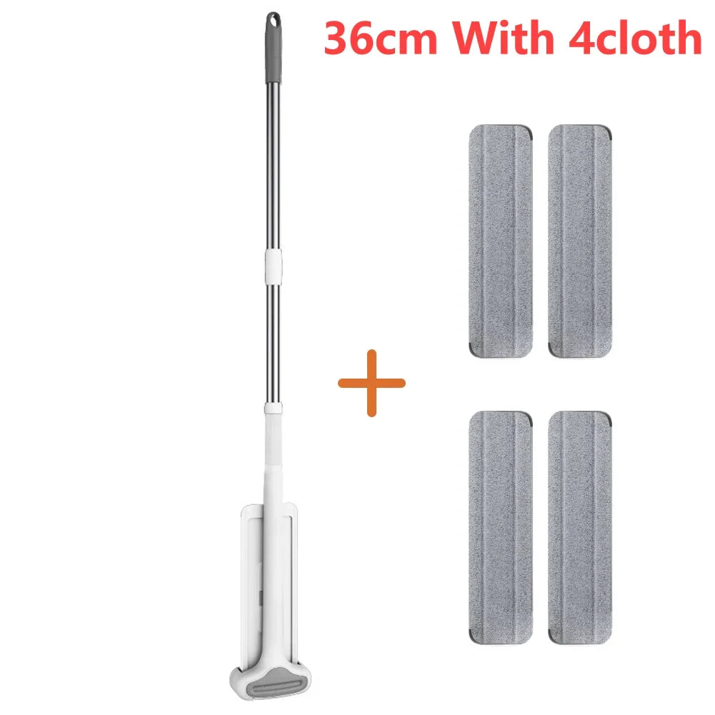 Large Flat Mop With Telescopic Long Handle Telescopic Long Handle Washing Free Lazy Mops Dust Dry Wet Mops For Cleaning Floors