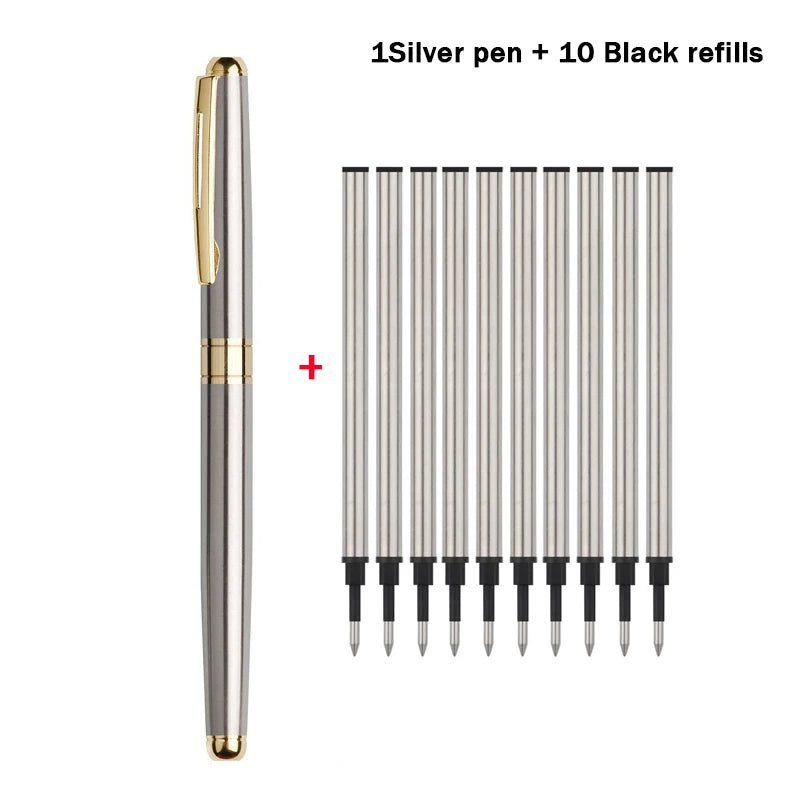 Metal Gel Pen Replaceable Refill High-end Metal Business Signature Pen Office Writing Ballpoint Pen Writing Stationery Gift