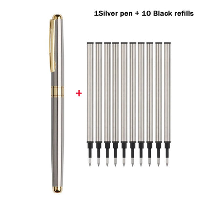 Metal Gel Pen Replaceable Refill High-end Metal Business Signature Pen Office Writing Ballpoint Pen Writing Stationery Gift