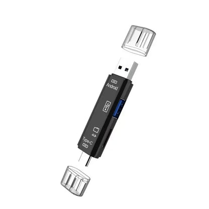 5 In 1 Multifunction USB 3.0 Type C USB Micro USB SD TF Memory Card Reader for Android IPhone Computer Dock OTG Type C Adapter