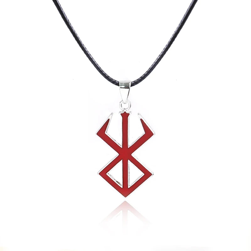 Japan Game Anime Red Enamel Key Chains Behelit Symbol Drip Oil Alloy Pendants Keyrings Necklaces Men Woman Cosplay Jewelry Gifts