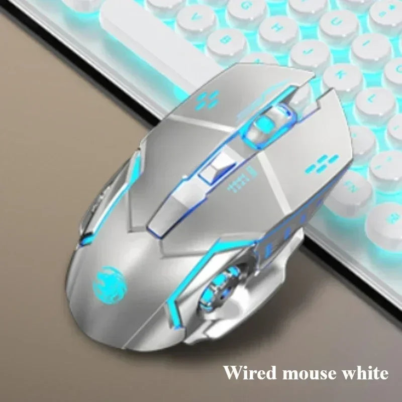 Eweadn GX330 Wired Keyboard Mouse Set ABS Keycaps Retro Punk Gaming Keyboard Mouse Headphones Family Office PC Gamer Laptop Gift