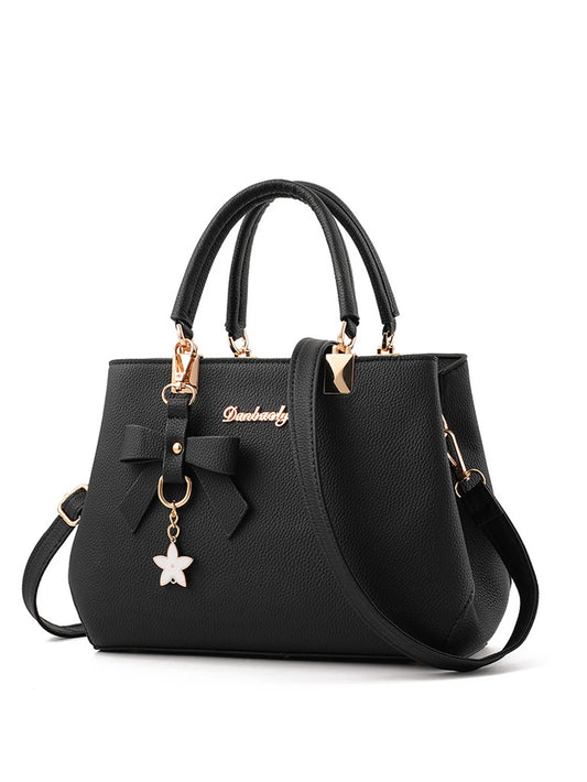 Simple Elegant Tote Satchel Bag, Solid Color Handbag, All-Match Classic Bag For Work