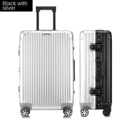 Suitcase 100% Aluminum Metal Password Trolley Luggage Suitcase Trip Cabin Carry-on 20/24/28/32 Inch Travel Bags Suitcases