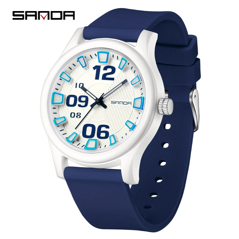 SANDA 3252 Fashion Trend Ladies Boys Young Watch Sports 50M Waterproof Wrist Watch Ladies Watch Casual Clock Relogio Feminino