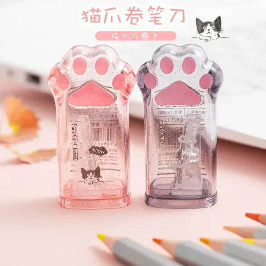 Pencil Sharpener Random Color Creative Cat Paw Kawaii Stationery Office School Supplies Korean Stationery