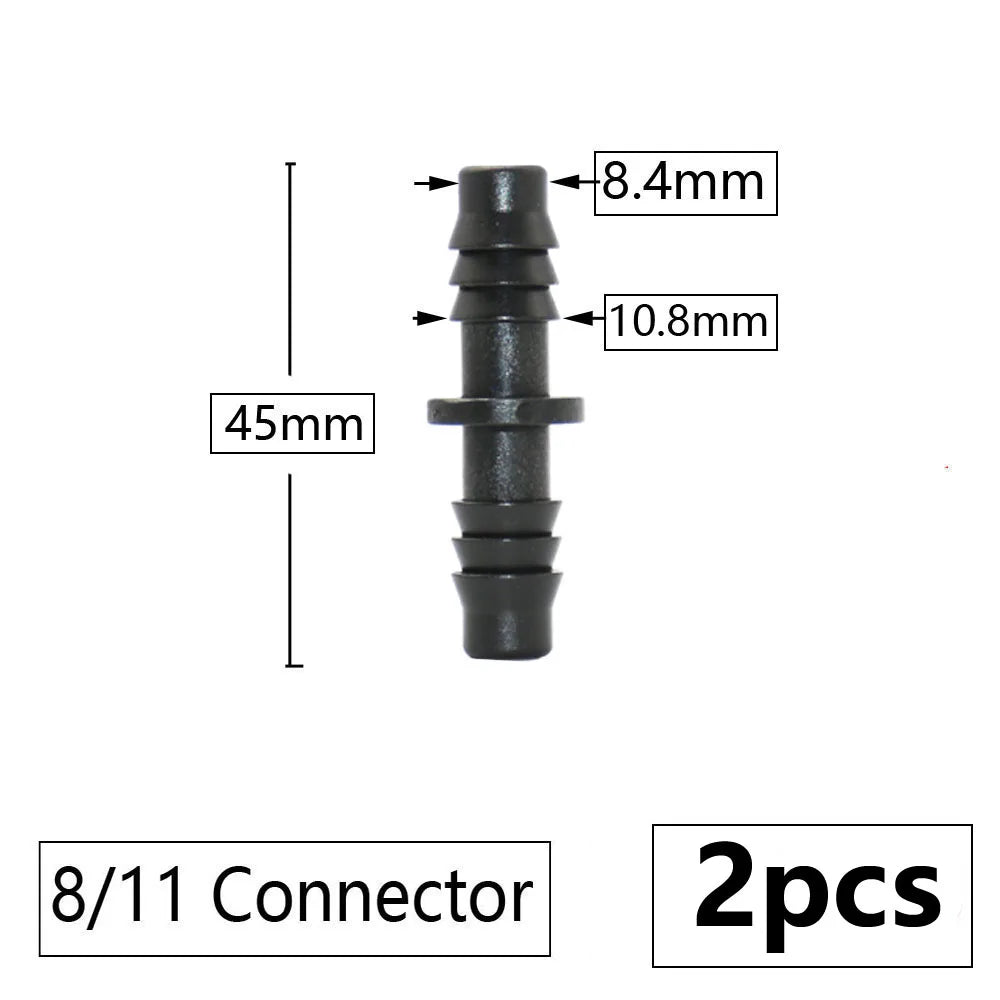 3/8" 8mm Penyambung Hos Taman 8/11 Hingga 4/7 3/5mm Pengurangan Hos Pemisah Air Tee Siku Hujung Palam Titisan Sistem Pengairan 