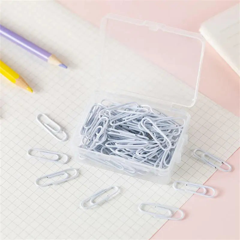 Box Colored Paper Clip Metal Clips Memo Clip Bookmarks Stationery Office Accessories School Supplies Length 18mm/50mm