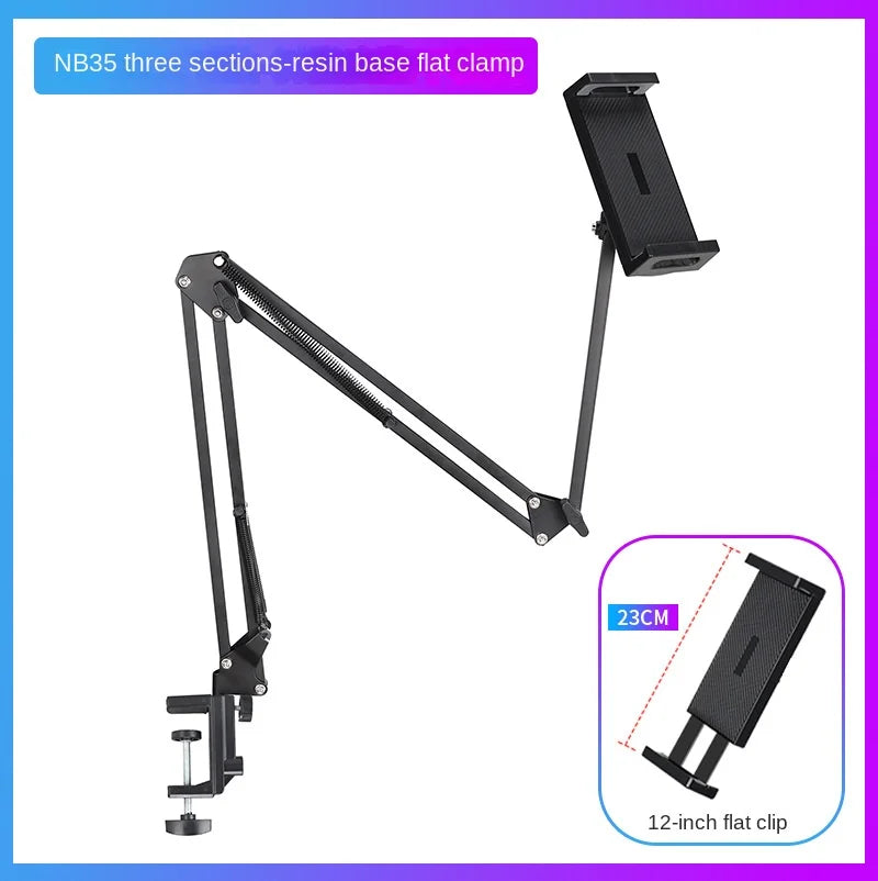 Three-section mechanical arm metal mobile phone holder bedside table ipad cantilever holder desktop video universal type