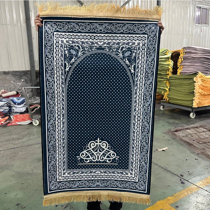 Velvet Prayer Mat Worship Kneel  Muslim Rug Big Size Islamic Prayer Mat Travel Foldable