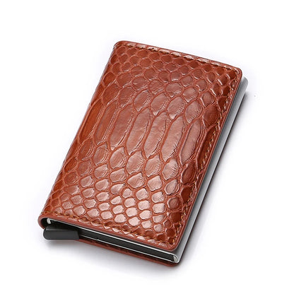 Crocodile Pattern Rfid Card Holder Men Wallets Smart Money Bag Male Purse Small Thin Mini Slim Bifold Wallets Short Black Wallet