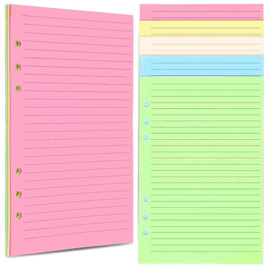 50 Pcs The Notebook Journal Colorful Live Planner Filler Paper Refill Lined A5 Binder 6 Holes Inserts Loose Leaf