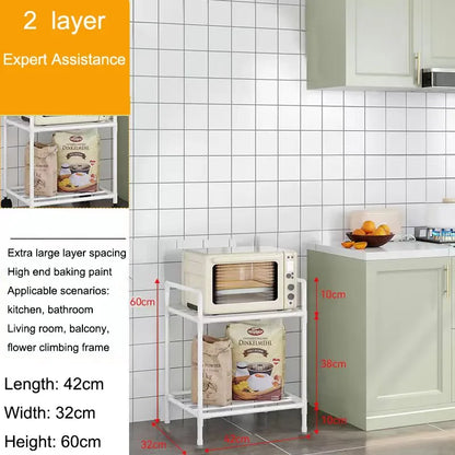 Floor-Standing Microwave Storage Rack Household Microwave Stove Shelf Bathroom Pantry Closet Kitchen Storage Multi-Layer Shelf