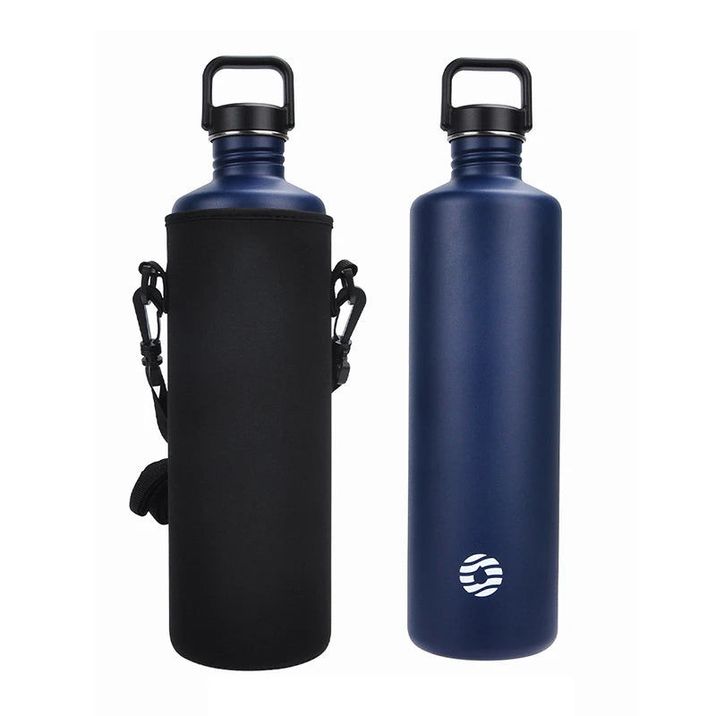 FEIJIAN 2L Stainless Steel Water Bottle Portable Cycling Sports Bottle Leakproof BPA Free Large Capacity With Bottle Bag