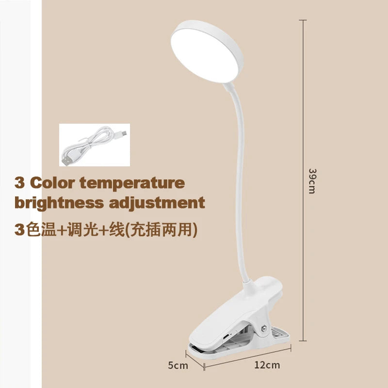 LED Desk Lamp Stepless Dimmable Night Light USB Rechargeable Eye Protection Foldable Table Lamp For Bedroom Bedside Desk