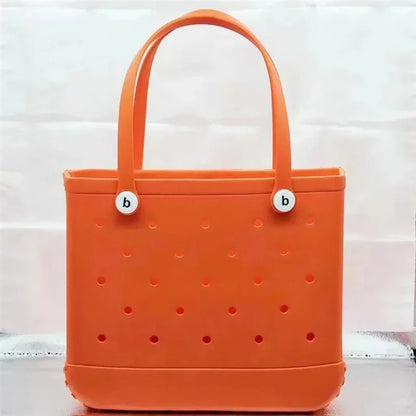 Beg Pantai Bogg Sederhana EVA Getah Kalis Air Beg Tangan Bahu Kolam Berkelah Wanita Membeli-belah Bakul Penyimpanan Tote Jelly Sac Beg Bogg 