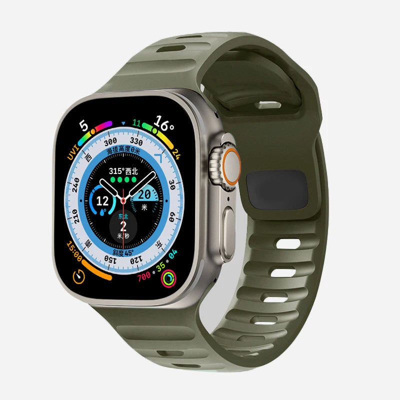 Tali Silikon Asli Baru untuk Jam Tangan Apple Ultra 49mm Gelang Sukan Siri iWatch 9 8 7 45mm 41mm 6 5 4 3 SE2 44mm 40mm Band 